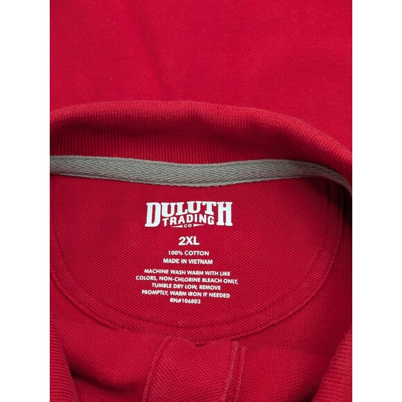Duluth Trading Mens 2XL No Polo Red & Black Relaxed Fit Short Sleeve Shirt - Picture 4 of 9